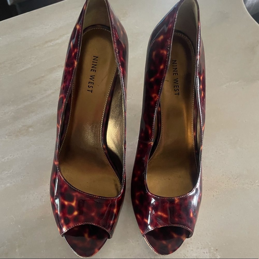 Beautiful snake skin fiery Nine West heels